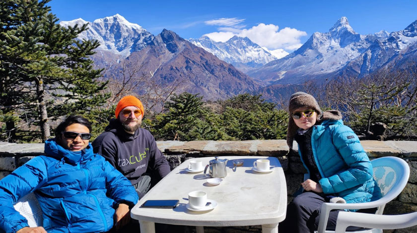 Winter trek in Nepal Everest Panaroma view