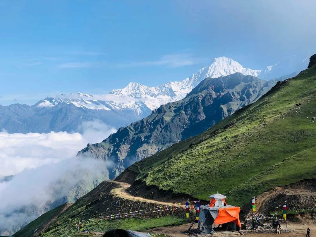 View of Ganesh Himal during the Ruby valley pangsang pass trek.