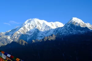View of Annapurna south and Himal Chuli during Mardi Himal Trek 4 days.