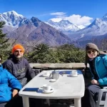 Beautiful view of mt. Everest, Lotsche, Ama Dablam during Namche bazar trek 5 days